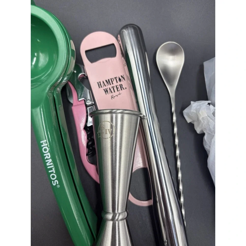 Bar Tool Set Cocktail Bartender Kit 15 Piece Muddler, Jigger, Bar Spoon, Opener